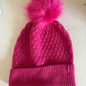 Athleta Pink Knit Pom-Pom Hat